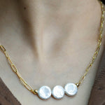 Flattened Pearl necklace