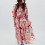 Tiered pink dress