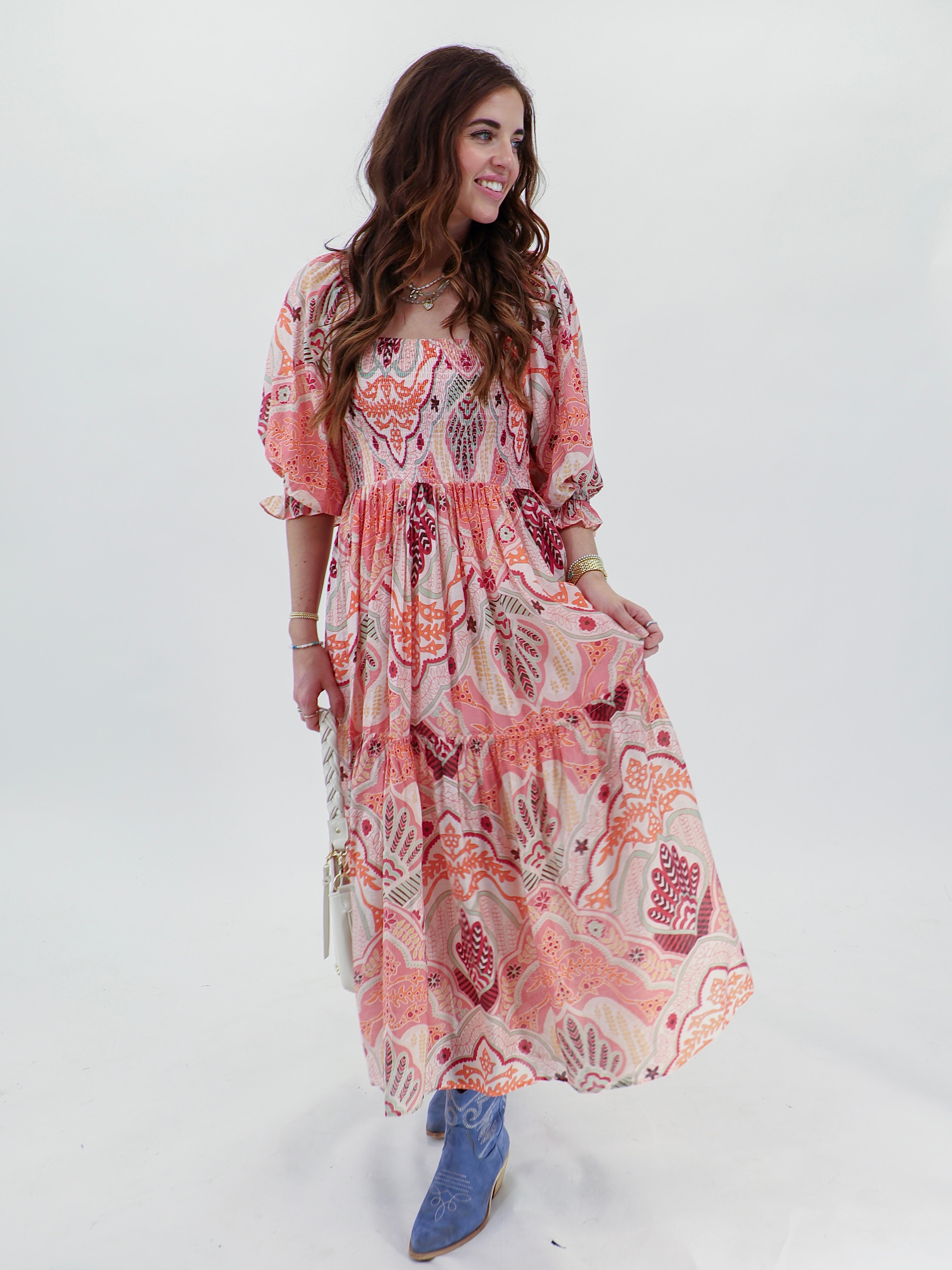 Tiered pink dress