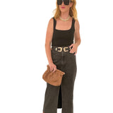 black wash denim skirt