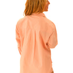Oversized pink shirt with embroidery