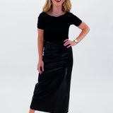All In Black Leather Skirt