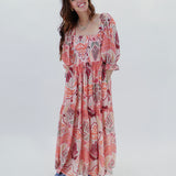 Stretchy chest pink dress