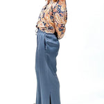 satin pant with side slit