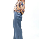 satin pant with side slit