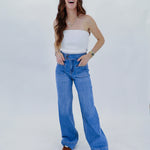 Double button denim