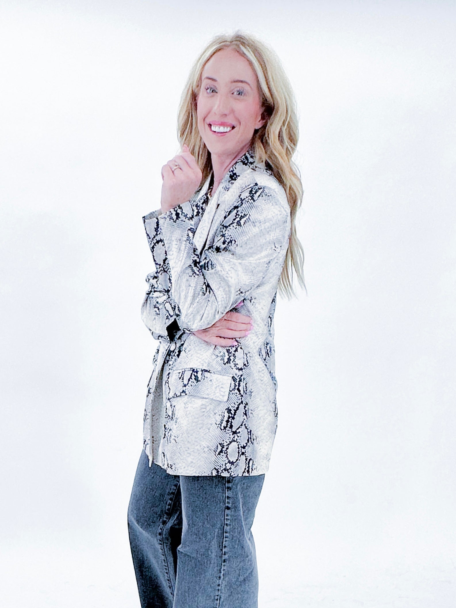 Snake skin blazer