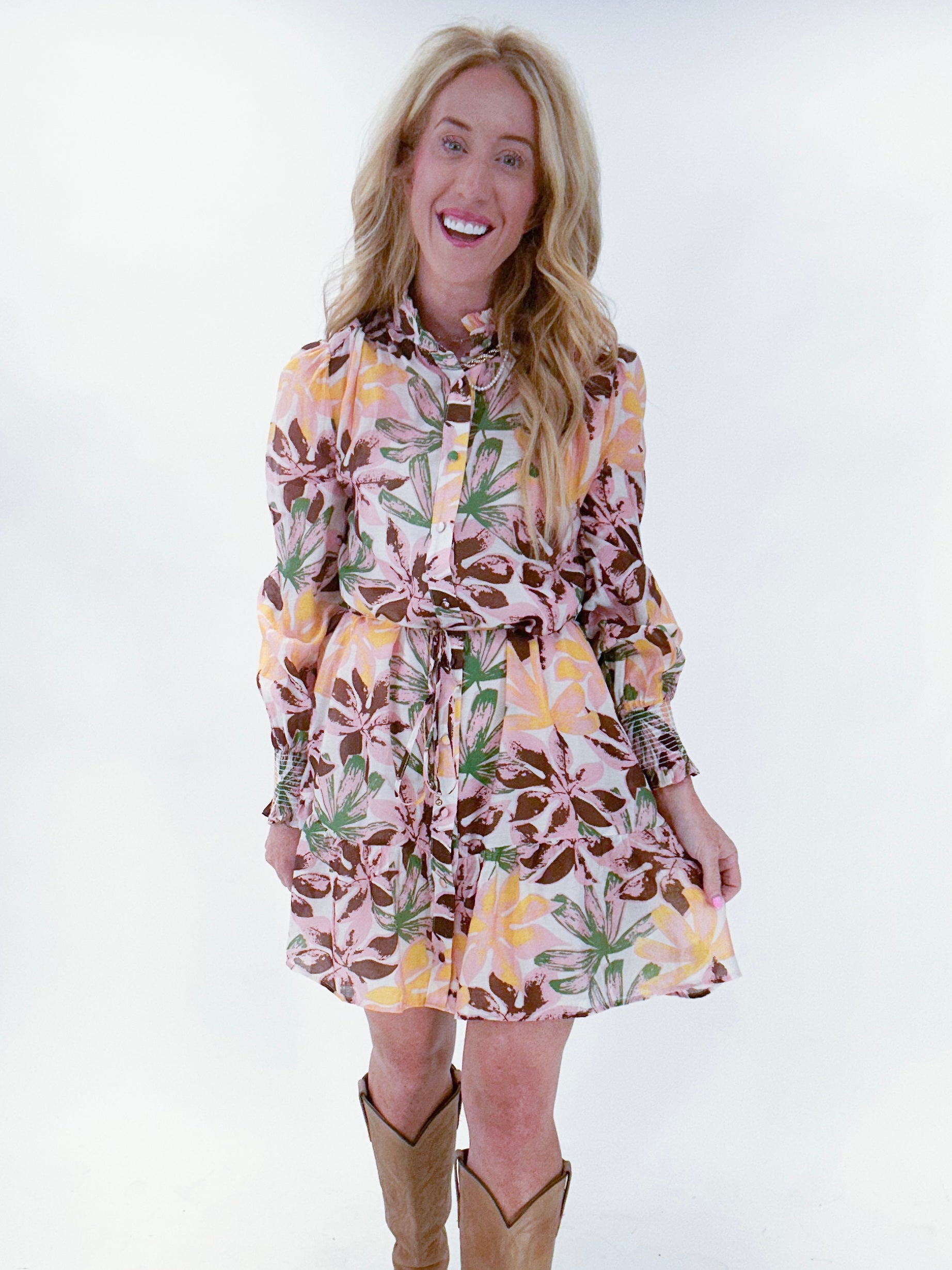 Button down floral dress