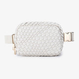 woven belt bag in white