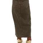 simple long black demin skirt
