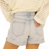 No distress denim shorts