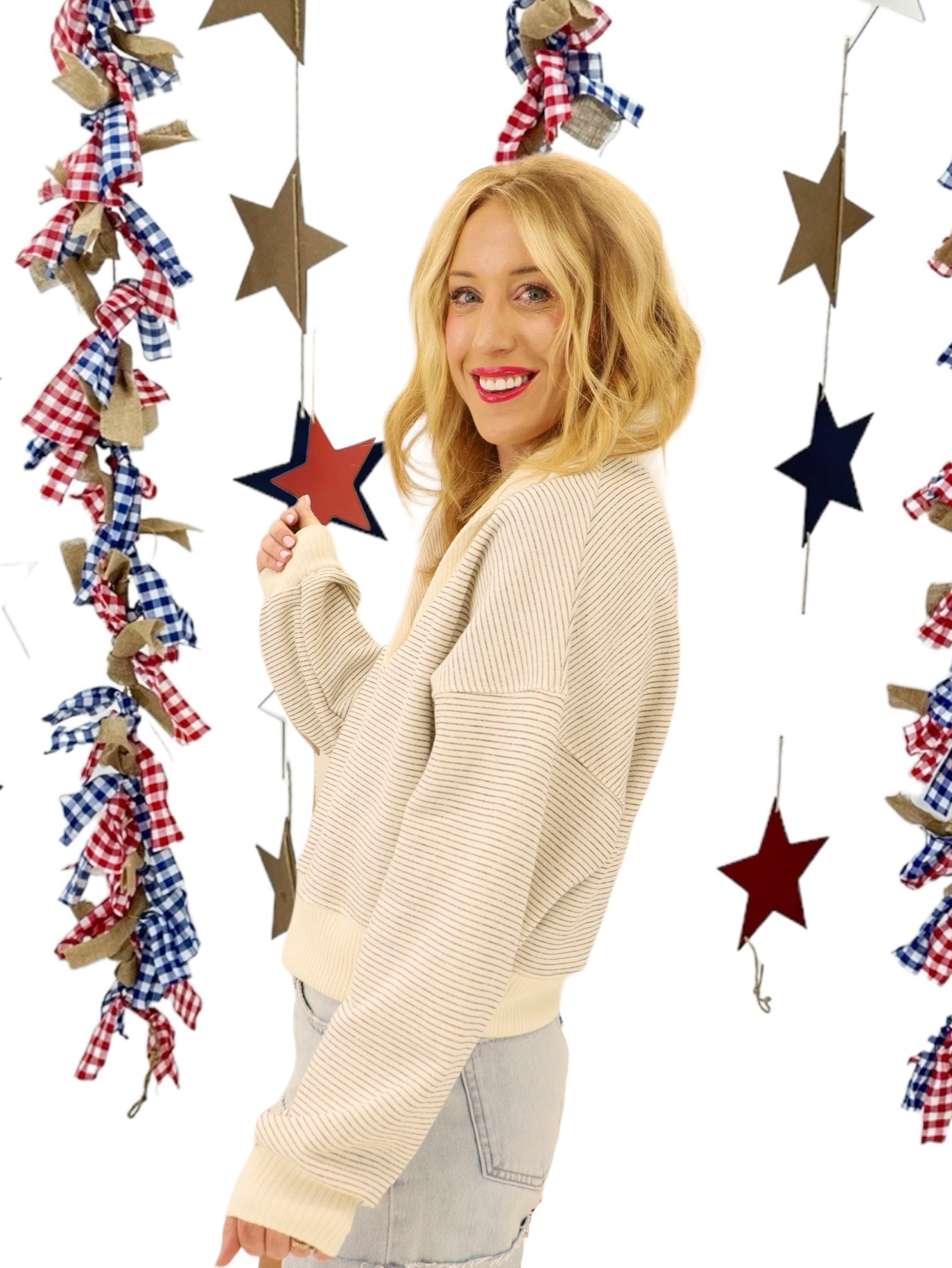Long sleeve striped pullover