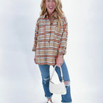 Orange and tan flannel
