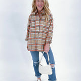 Orange and tan flannel