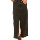 long black skirt with front slit