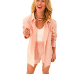 Pink sport button up