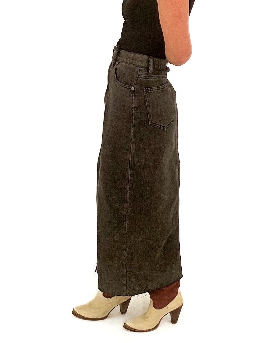 loose fitting denim skirt