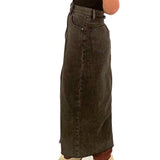 loose fitting denim skirt