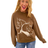 Horse Play Sweater In Brown