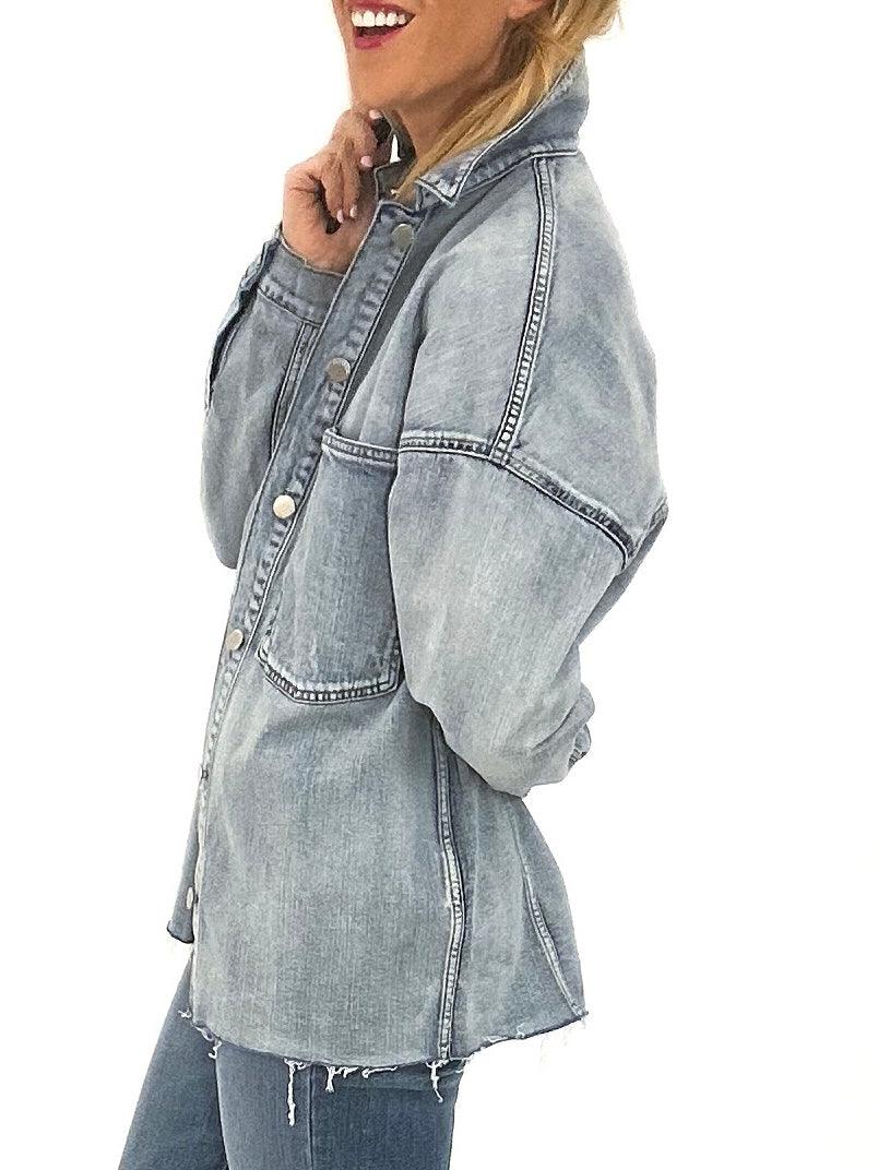 raw edge demin jacket