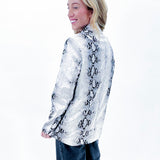 Black and white blazer