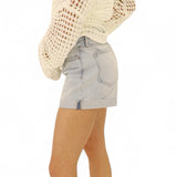 Light wash denim shorts