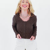 The Clair Top In Brown
