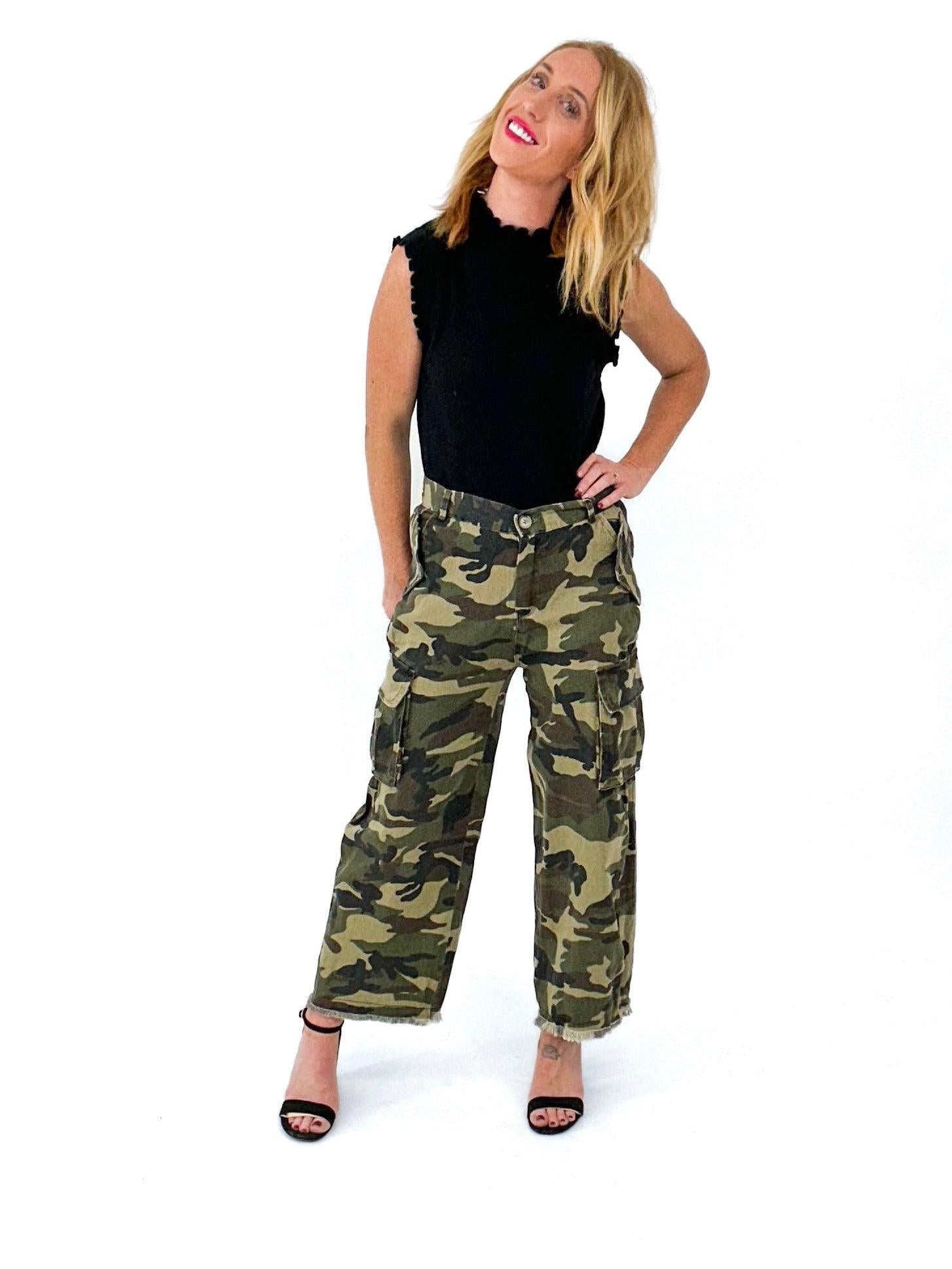 camo cargo pants