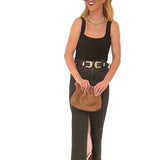 woven brown clutch