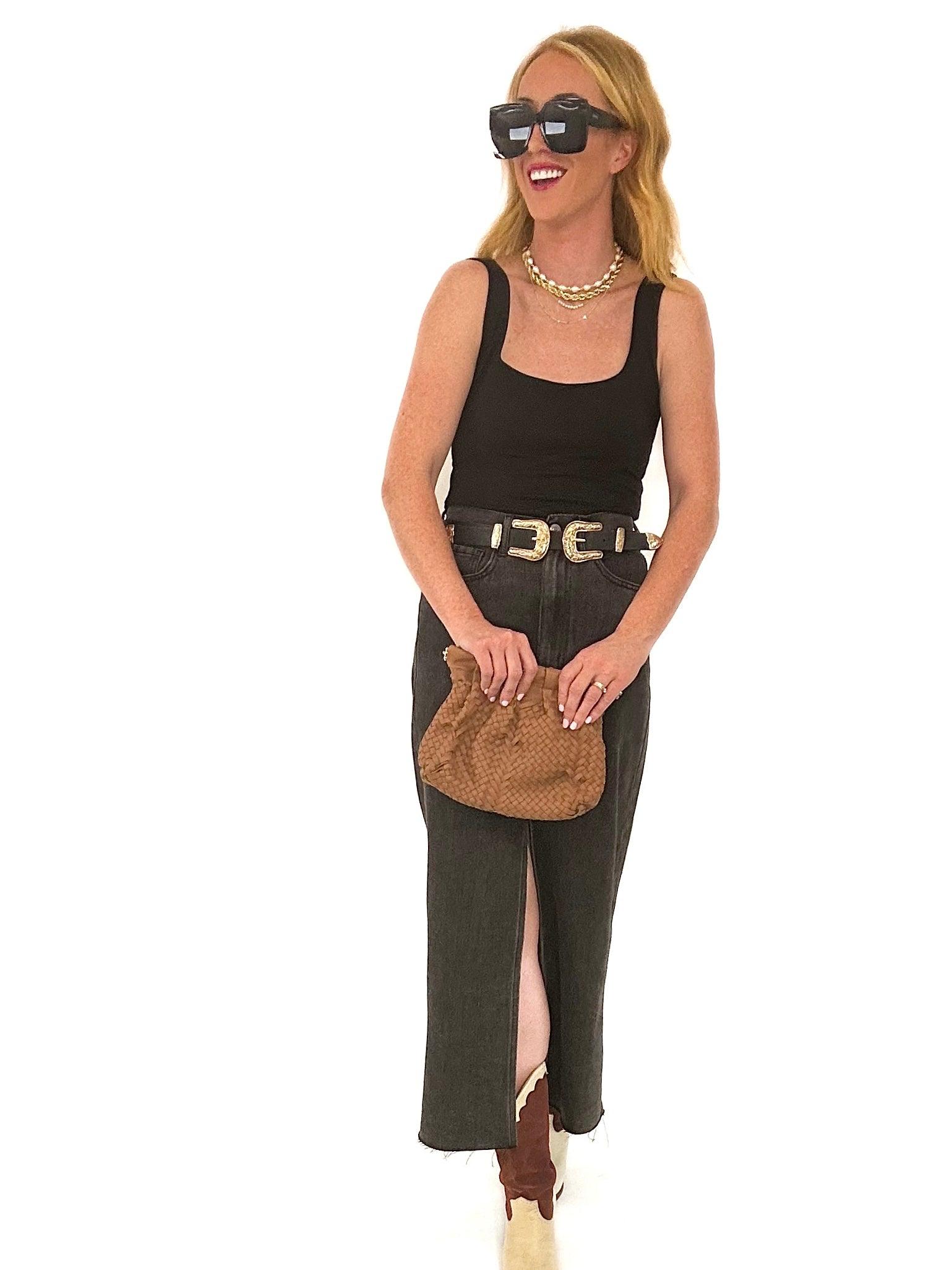 woven brown clutch