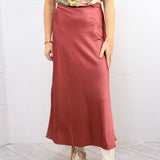 Dusky Satin Slip Skirt