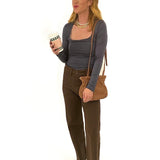 woven brown clutch