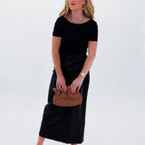 All In Black Leather Skirt