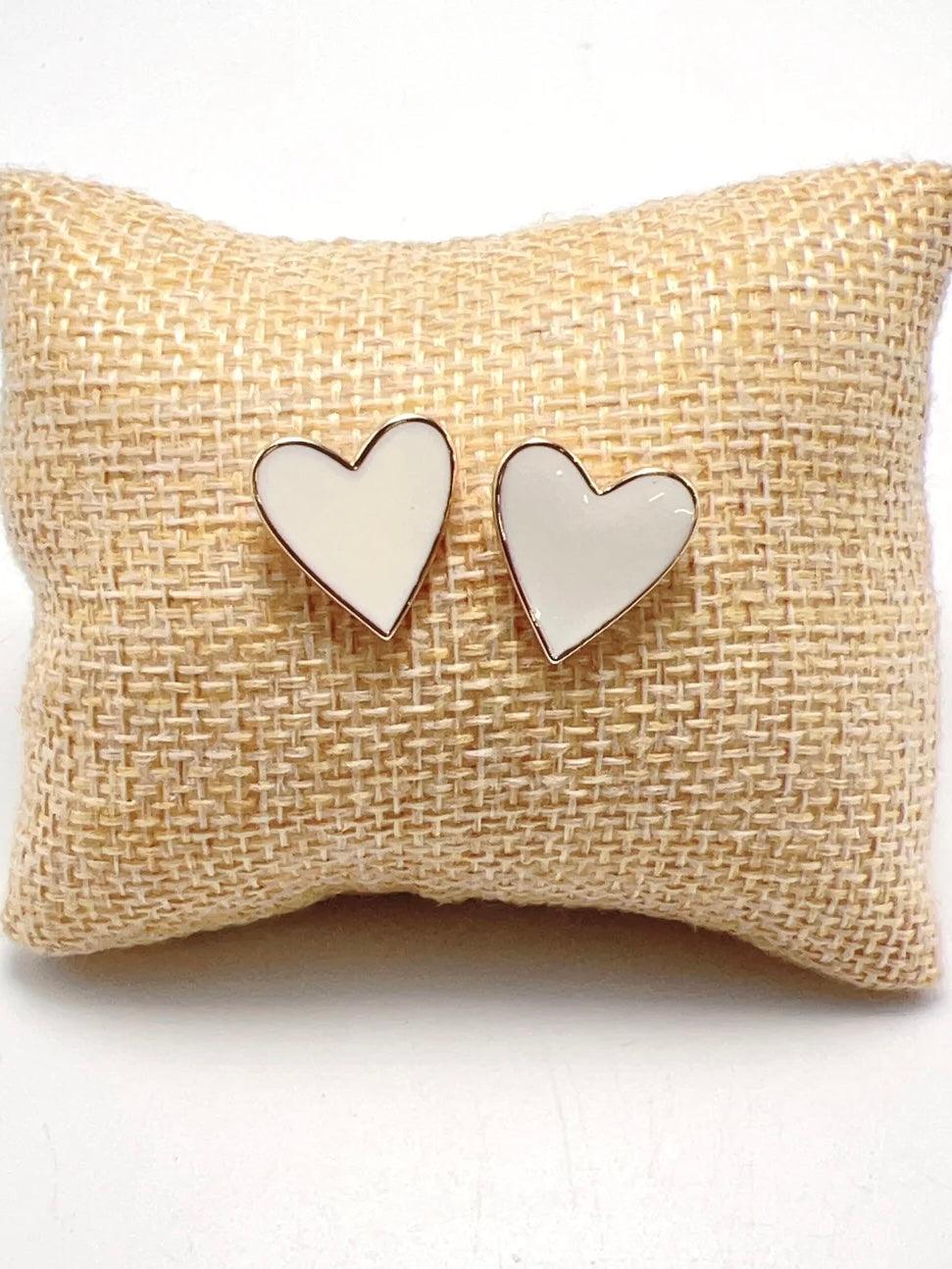 White Heart Studs - Alden+Rose LLC