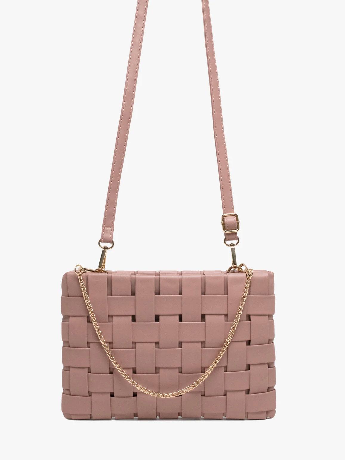 rose woven crossbody