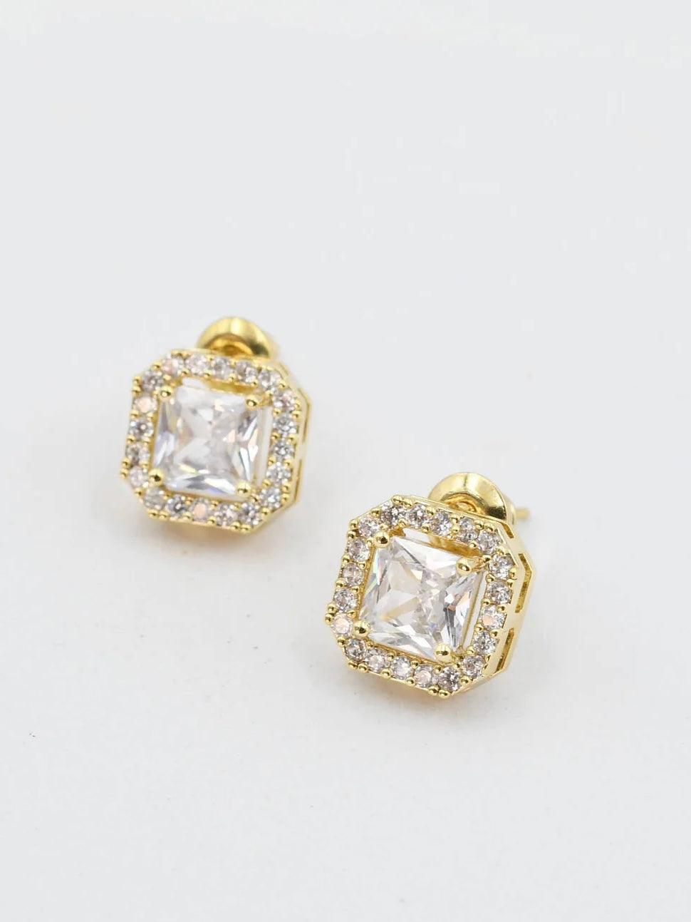 Square Gold Stud - Alden+Rose LLC