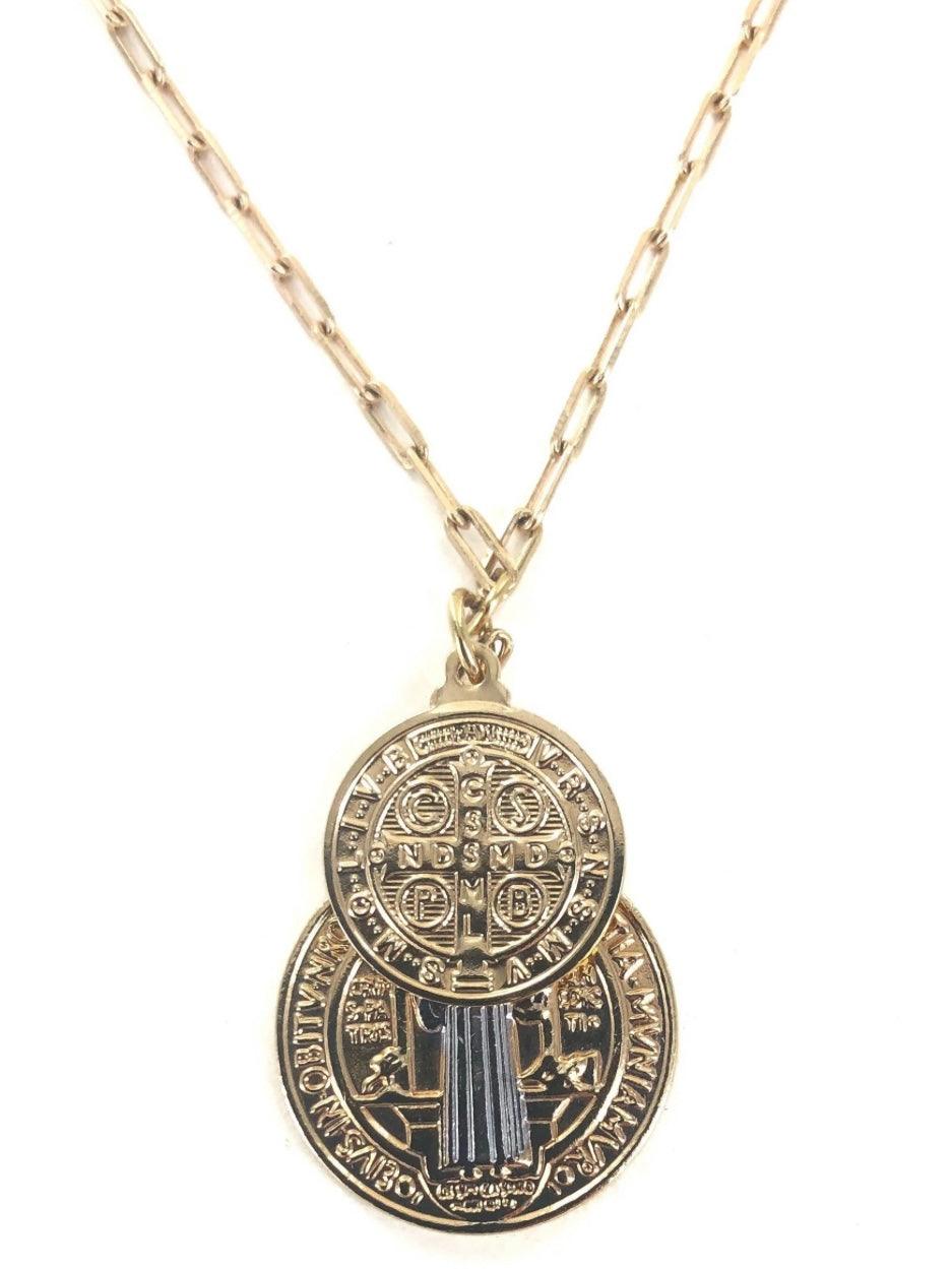 Saint Benedict Coin Necklace - Alden+Rose LLC