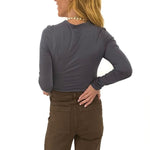 Basic Long Sleeve Slate Blue Top - Alden+Rose LLC 