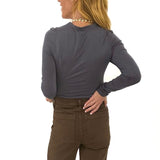 Basic Long Sleeve Slate Blue Top - Alden+Rose LLC 