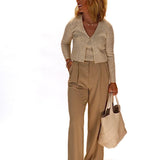 Milani Taupe Trouser - Alden+Rose LLC 