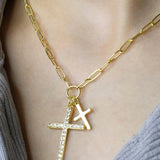 Double Cross Necklace