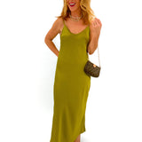 Lucy's Lime Green Zip Slip Dress