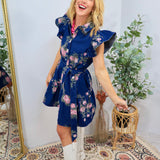 Devin's Floral Denim Mini Dress