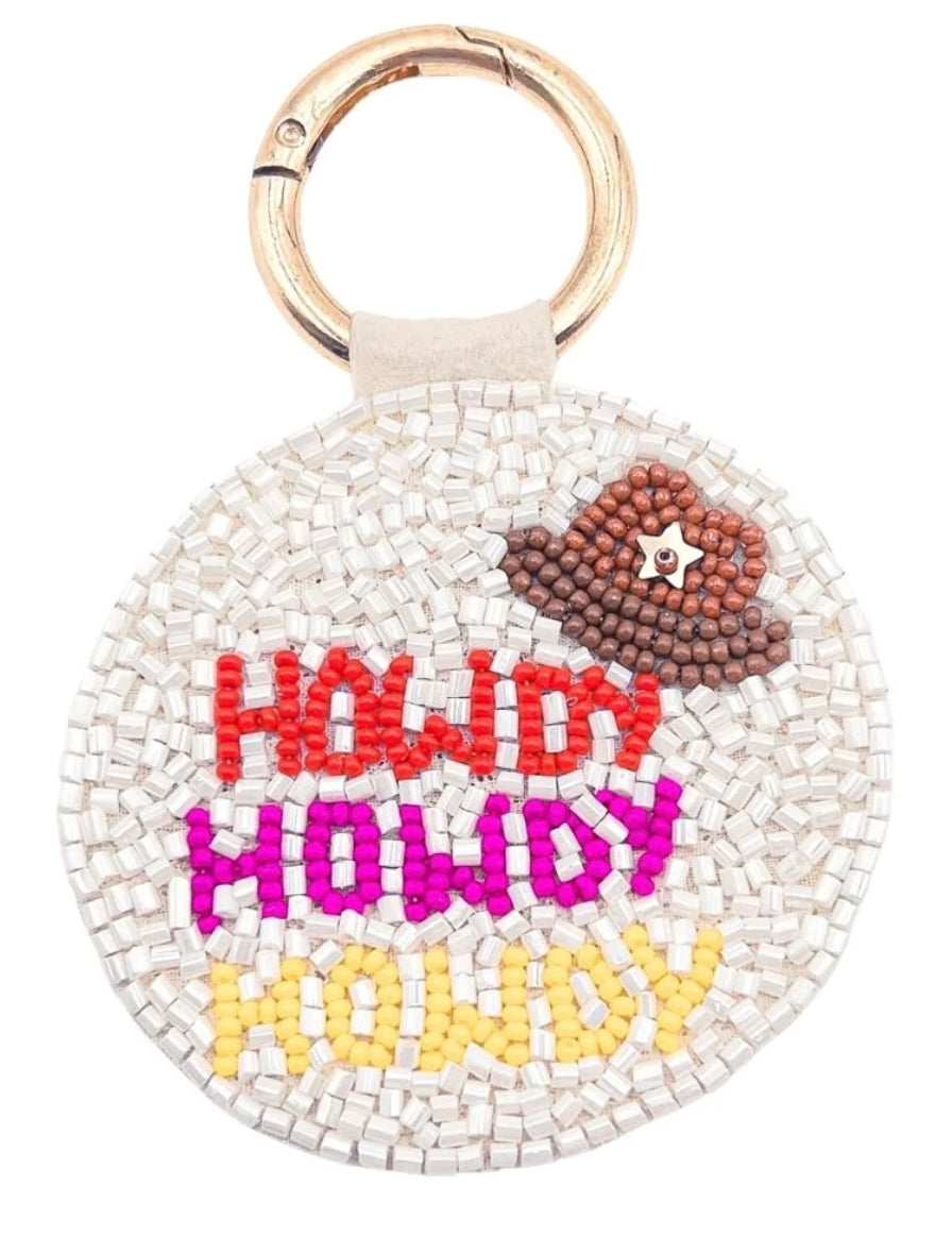 Beaded howdy keychain 