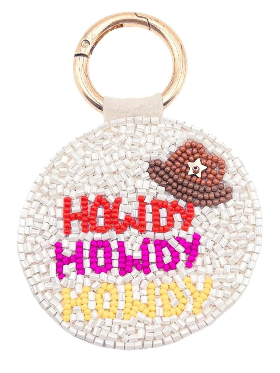 Beaded howdy keychain 