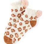 Slippin' In Sherpa Socks Leopard - Alden+Rose LLC 