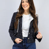 Brooklyn's Tweed Hooded Blazer