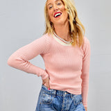 Teya Knit Sweater In Pink