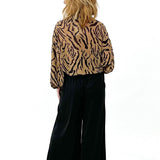 satin animal print blouse 