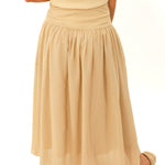 High wasted tan skirt 